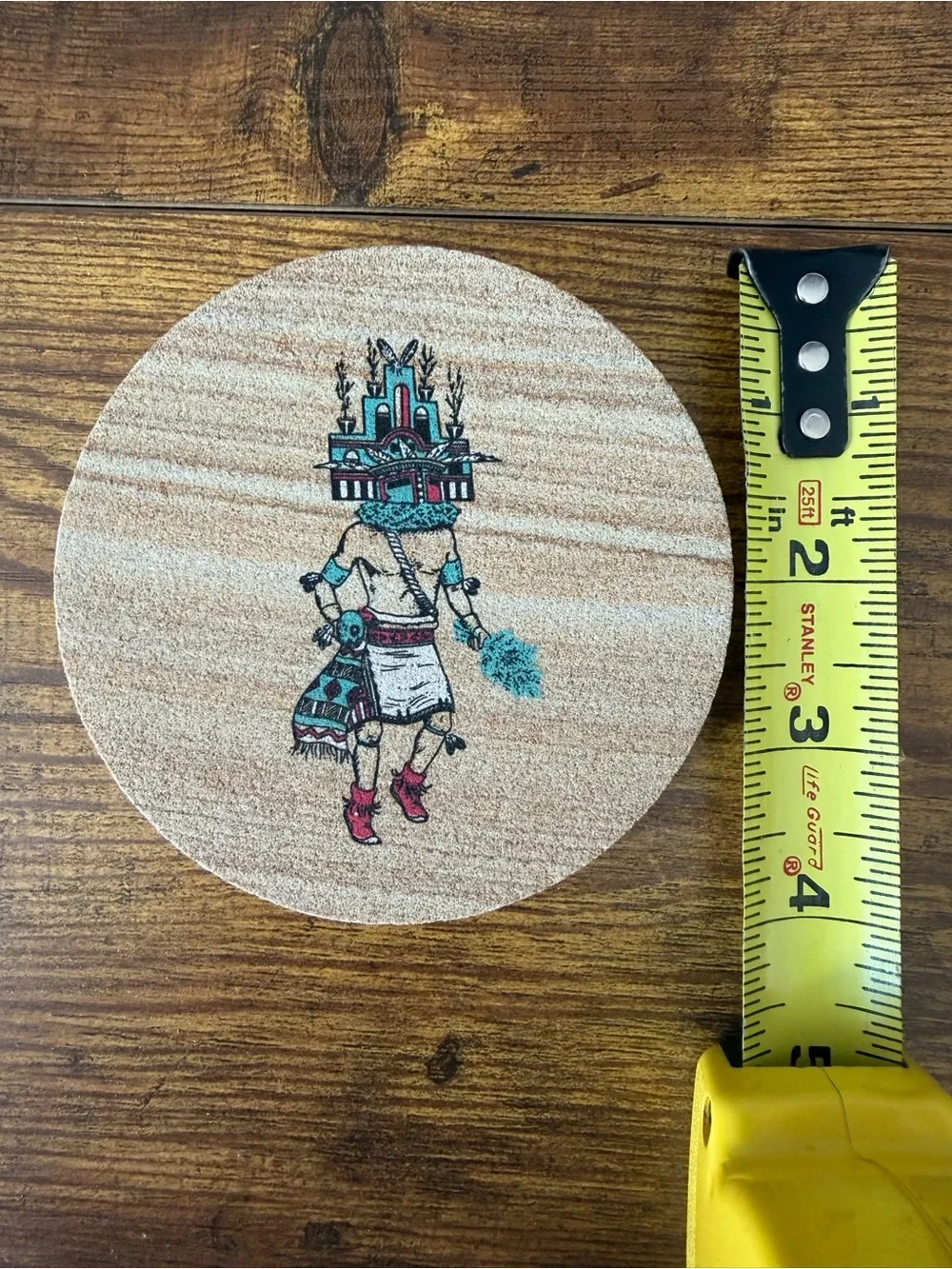 Vintage Thirstystone Sandstone Coaster Set 4 Kachina Dancer Box USA 1988 Cork